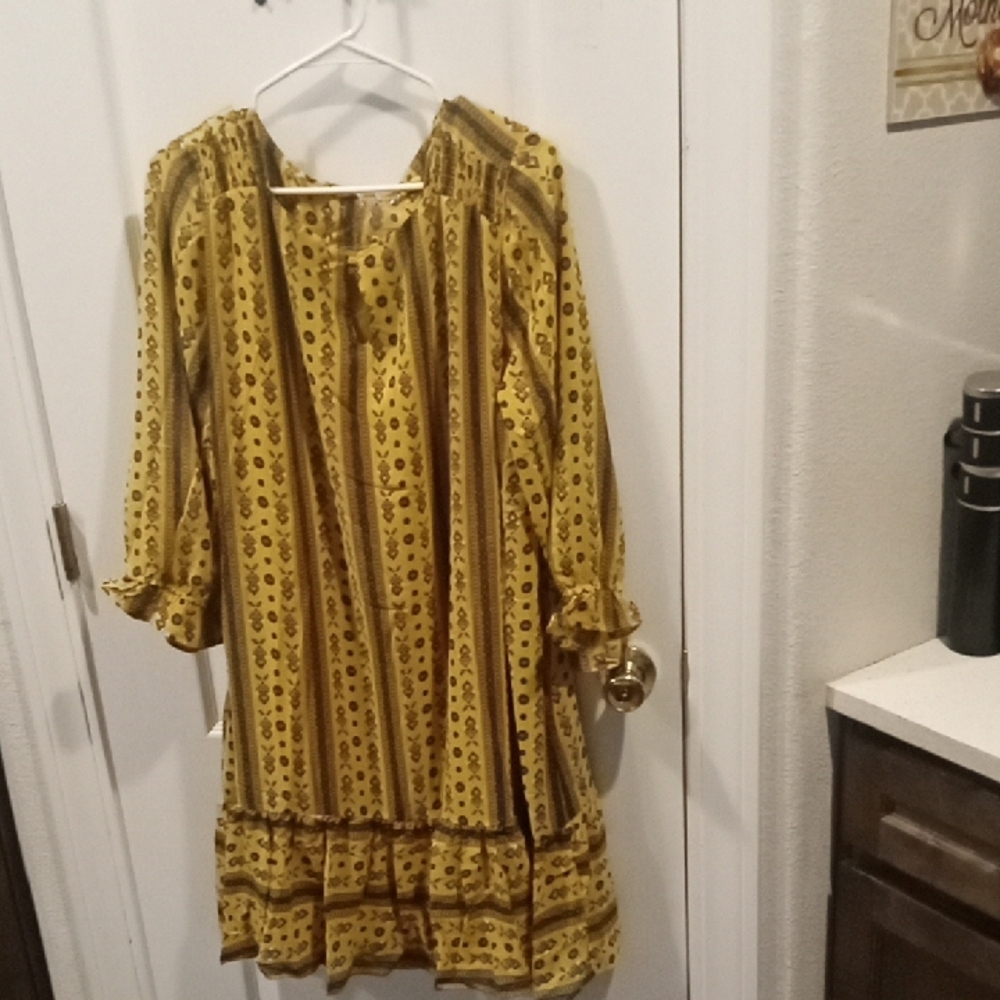 Halsey Yellow Patterned Dress